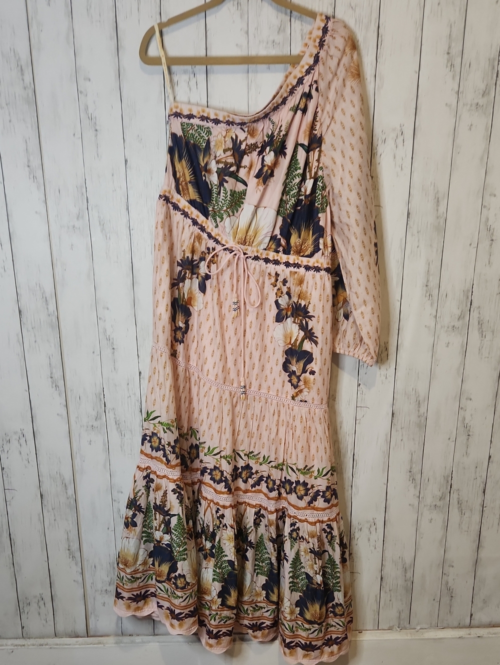 Farm Rio The Dream Garden Pink One Shoulder Maxi Dress XL NWT $280